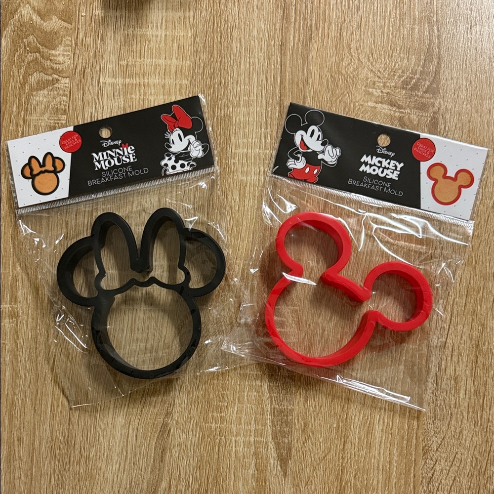 Disney Mickey and Minnie Mouse Breakfast Molds in Black and Red